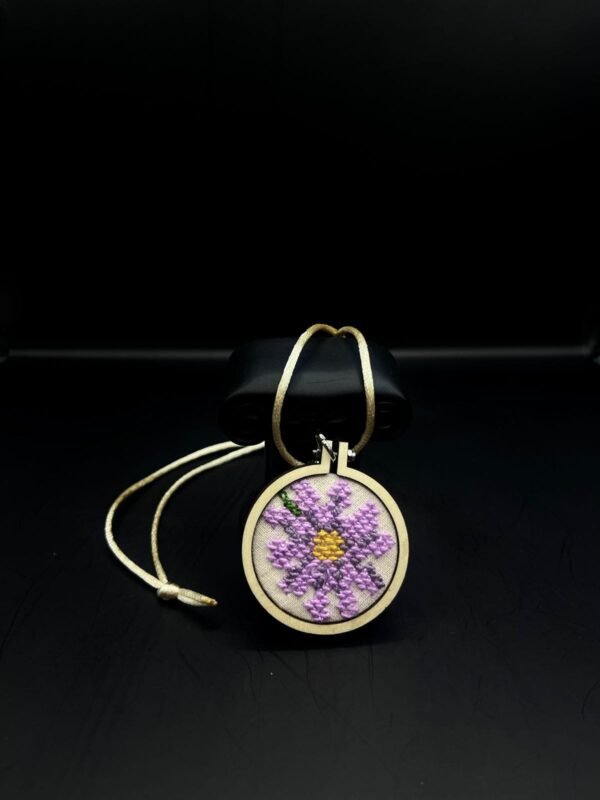 Embroidered Flower pendant