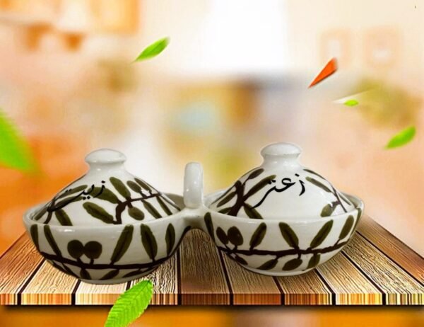 Ceramic Olive Oil & Zaatar Set - Image 5